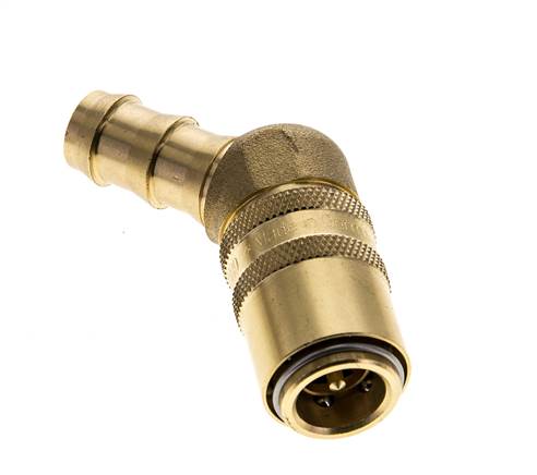 Messing DN 9 Formkupplungsmuffe 12,7 mm Schlauchsäule Doppelabsperrung 45-Grad
