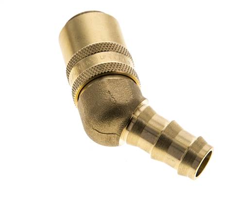 Messing DN 9 Formkupplungsmuffe 12,7 mm Schlauchsäule Doppelabsperrung 45-Grad