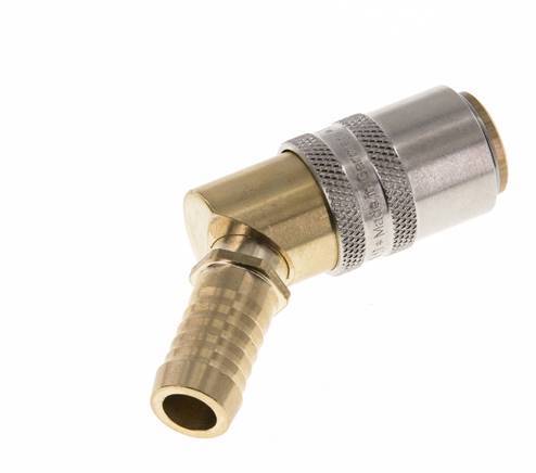 Brass DN 9 Mold Coupling Socket 13 mm Hose Pillar 45-deg