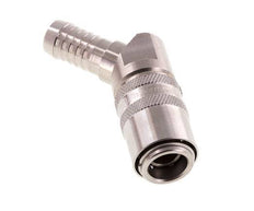 Stainless Steel DN 9 Mold Coupling Socket 13 mm Hose Pillar 45-deg