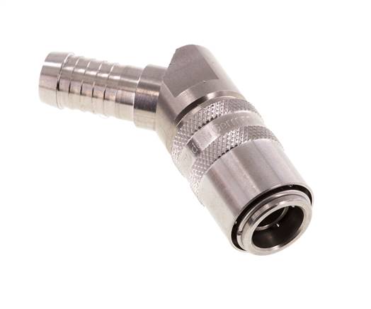 Edelstahl DN 9 Formkupplungsmuffe 13 mm Schlauchsäule 45-deg