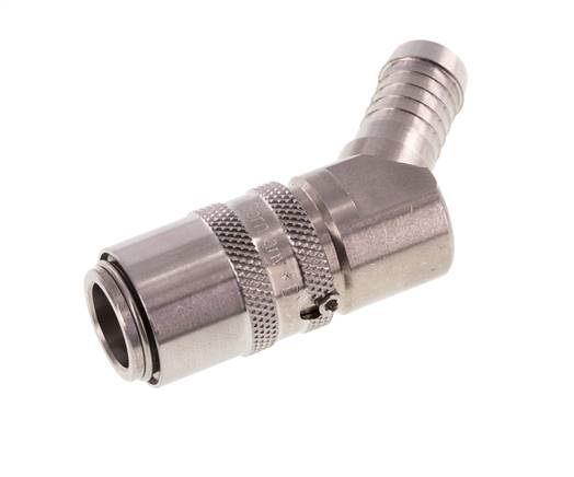 Edelstahl DN 9 Formkupplungsmuffe 13 mm Schlauchsäule 45-deg