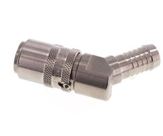 Edelstahl DN 9 Formkupplungsmuffe 13 mm Schlauchsäule 45-deg