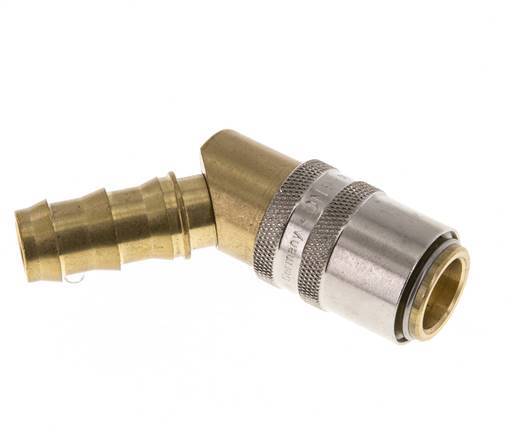 Brass DN 9 Mold Coupling Socket 12.7 mm Hose Pillar Unlocking Protection 45-deg