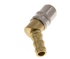 Messing DN 9 Formkupplungsmuffe 12,7 mm Schlauchsäule Entriegelungsschutz 45-deg