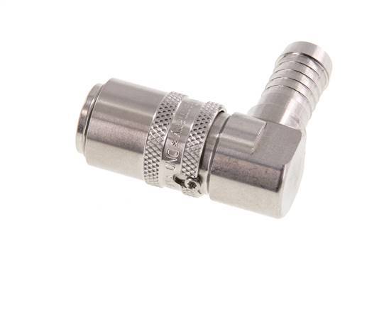 Stainless Steel DN 9 Mold Coupling Socket 13 mm Hose Pillar 90-deg