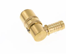 Brass DN 9 Mold Coupling Socket 13 mm Hose Pillar Unlocking Protection Double Shut-Off 90-deg