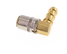 Brass DN 9 Mold Coupling Socket 12.7 mm Hose Pillar Unlocking Protection 90-deg