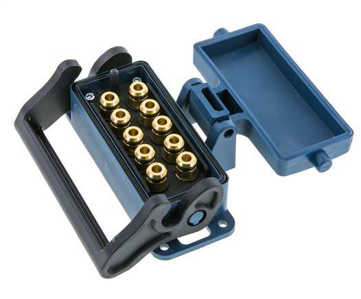 Messing-Multikupplungsmuffe 10x6 mm Steckverbindungen Entriegelungsschutz