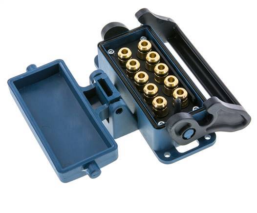 Messing-Multikupplungsmuffe 10x6 mm Steckverbindungen Entriegelungsschutz