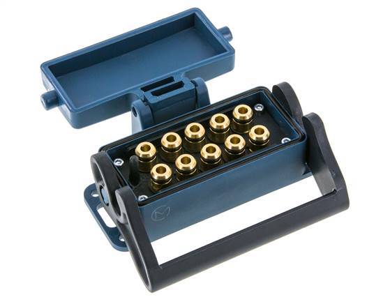 Messing-Multikupplungsmuffe 10x6 mm Steckverbindungen Entriegelungsschutz