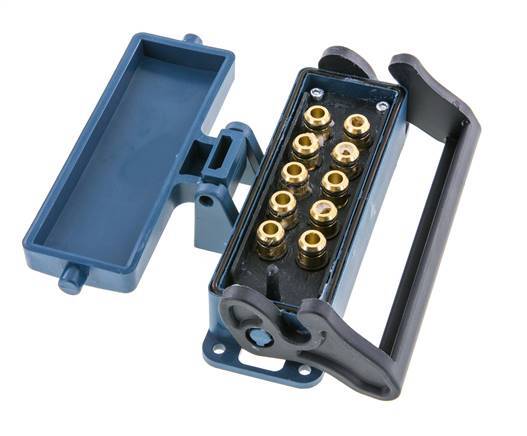 Messing-Multikupplungsmuffe 10x8 mm Steckverbindungen Entriegelungsschutz