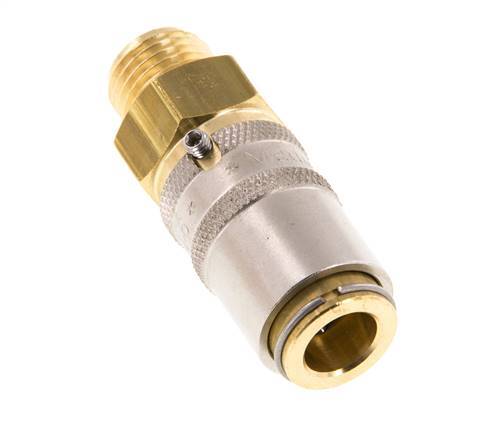 Messing DN 6 Formkupplung Muffe G 1/4 Zoll Außengewinde Entriegelungsschutz
