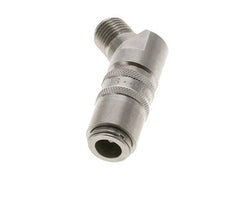 Edelstahl DN 6 Formkupplung Muffe G 1/4 Zoll Außengewinde Doppelte Absperrung 45-Grad