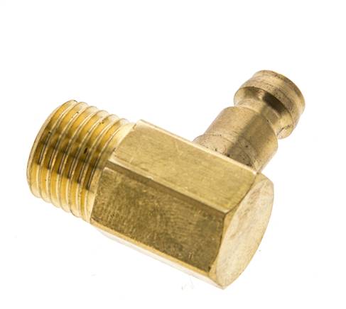 Messing DN 6 Formkupplungsstecker M14x1,5 Außengewinde (konisch) 90-deg