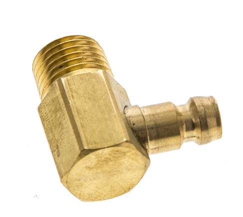 Messing DN 6 Formkupplungsstecker M14x1,5 Außengewinde (konisch) 90-deg