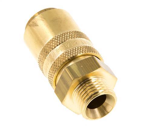 Brass DN 9 Mold Coupling Socket M16x1.5 Male Threads Double Shut-Off