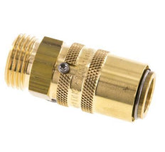 Brass DN 9 Mold Coupling Socket G 1/2 inch Male Threads Unlocking Protection Double Shut-Off