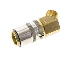 Brass DN 9 Mold Coupling Socket M16x1.5 Male Threads Unlocking Protection 45-deg