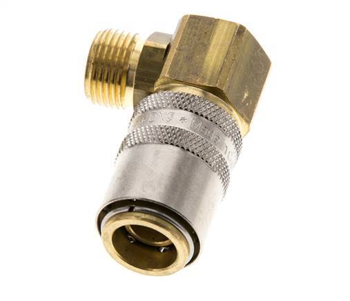 Messing DN 9 Formkupplung Muffe G 3/8 Zoll Außengewinde 90-deg