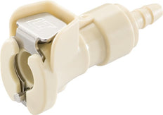 PP DN 3.2 Linktech Kupplungsmuffe 6.4 mm Schlauchsäule Doppelabsperrung Beige 20 Serie