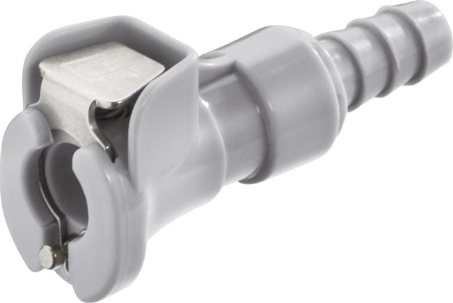 PP DN 3.2 Linktech Coupling Socket 6.4 mm Hose Pillar Double Shut-Off Grey 20 Series