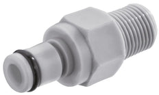 PP DN 3.2 Linktech-Kupplungsstecker 1/8 Zoll NPT-Außengewinde Grau Serie 20
