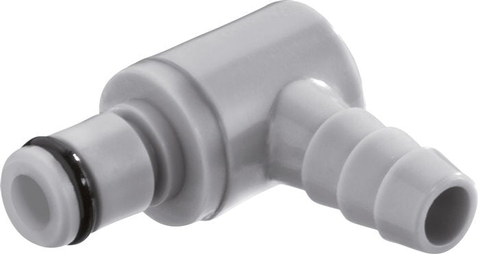 PP DN 3.2 Linktech Kupplungsstecker 6.4 mm Schlauchsäule Grau 90-deg 20 Serie