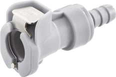 PP DN 6.4 Linktech Coupling Socket 9.5 mm Hose Pillar Double Shut-Off Grey 40 Series
