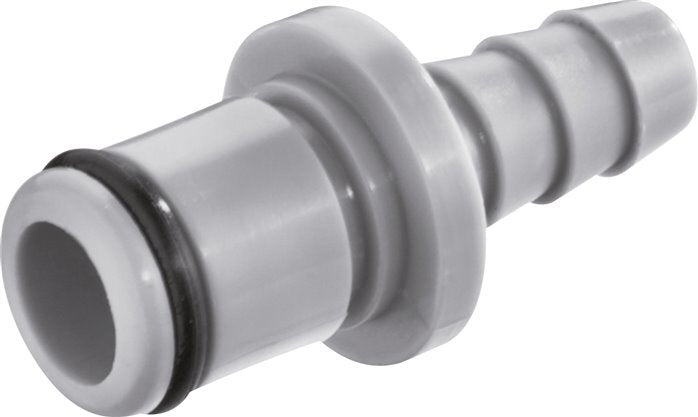 PP DN 6.4 Linktech Coupling Plug 6.4 mm Hose Pillar Double Shut-Off Grey 40 Series