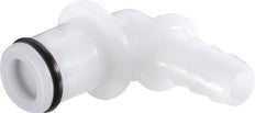 POM DN 6.4 Linktech Coupling Plug 9.5 mm Hose Pillar Double Shut-Off 90-deg 40 Series