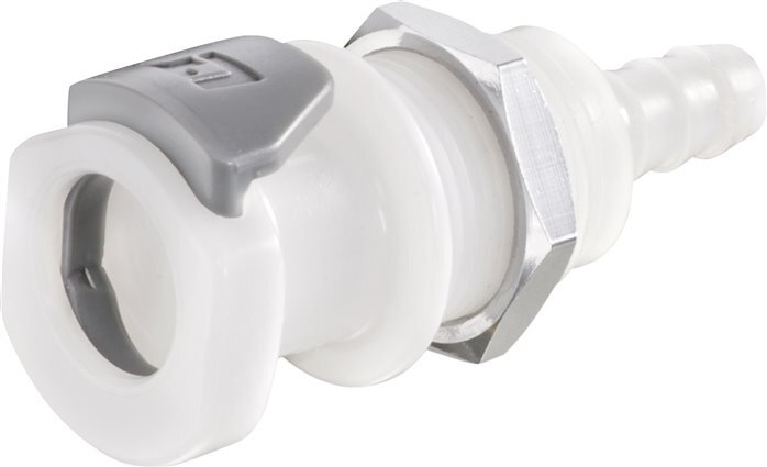POM DN 6,4 Linktech-Kupplungsmuffe 6,4 mm Schlauchsäule Bulkhead Double Shut-Off Serie 50