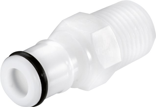 POM DN 6.4 Linktech Coupling Plug R 1/4 inch Male Threads Double Shut-Off 50 Series