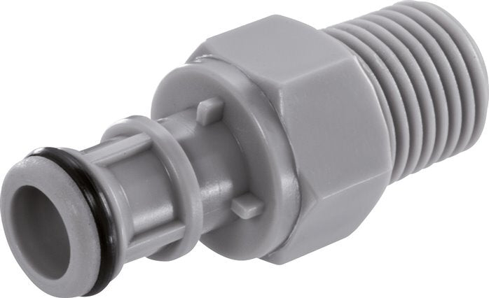 PP DN 6.4 Linktech-Kupplungsstopfen 3/8 Zoll NPT-Außengewinde Doppelte Absperrung Serie 50