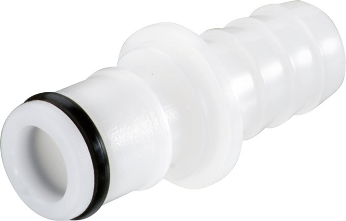 POM DN 6.4 Linktech Kupplungsstecker 9.5 mm Schlauchsäule Doppelabsperrung Serie 50