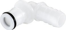 POM DN 6.4 Linktech Coupling Plug 6.4 mm Hose Pillar Double Shut-Off 90-deg 50 Series