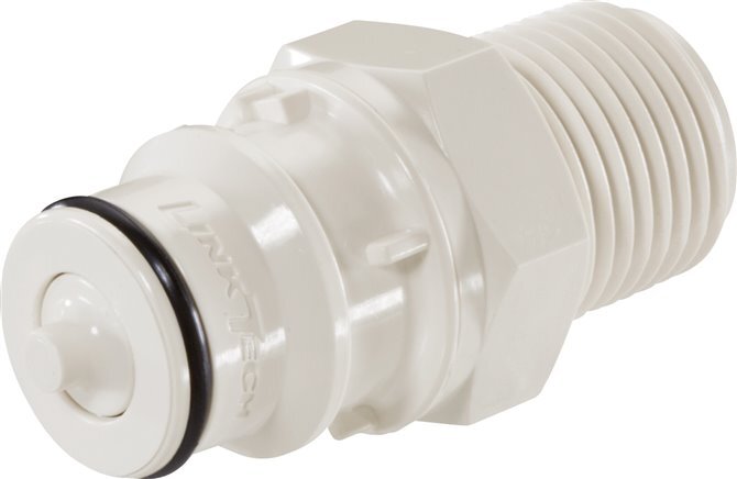 PSU DN 9,5 Linktech-Kupplungsstecker 3/8 Zoll NPT-Außengewinde Doppelt absperrend Serie 60