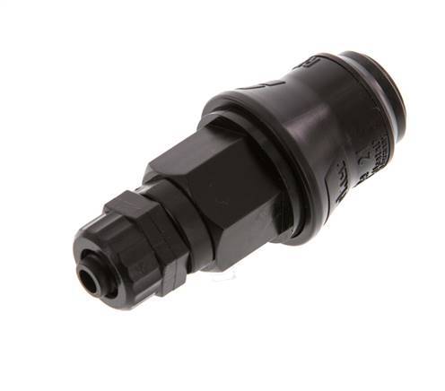 POM DN 5 Kupplungsmuffe 6x8 mm Überwurfmutter