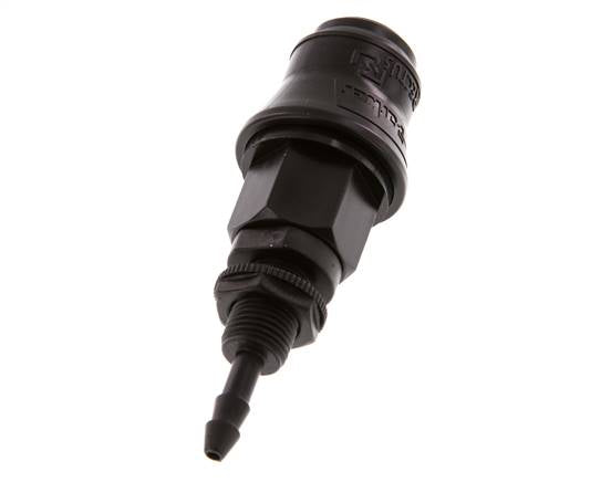 POM DN 5 Kupplungsmuffe 4 mm Schlauchsäule Bulkhead