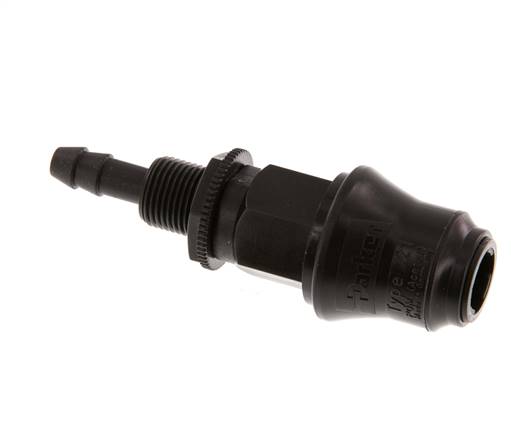 POM DN 5 Kupplungsmuffe 6 mm Schlauchsäule Bulkhead
