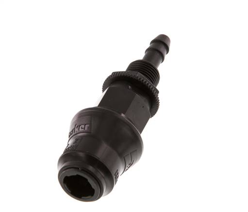POM DN 5 Kupplungsmuffe 6 mm Schlauchsäule Bulkhead