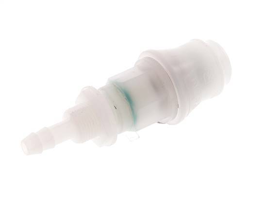 PVDF DN 5 Kupplungsmuffe 6 mm Schlauchsäule Bulkhead