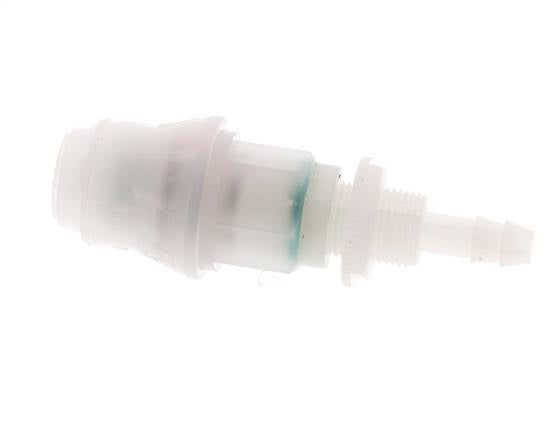 PVDF DN 5 Kupplungsmuffe 6 mm Schlauchsäule Bulkhead
