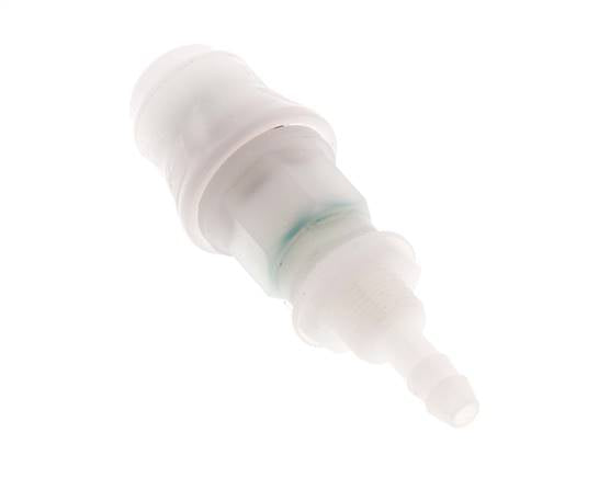PVDF DN 5 Kupplungsmuffe 6 mm Schlauchsäule Bulkhead