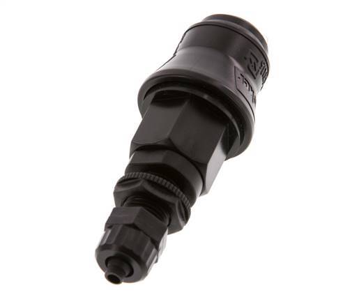 PVDF DN 5 Kupplungsmuffe 6 mm Schlauchsäule Bulkhead