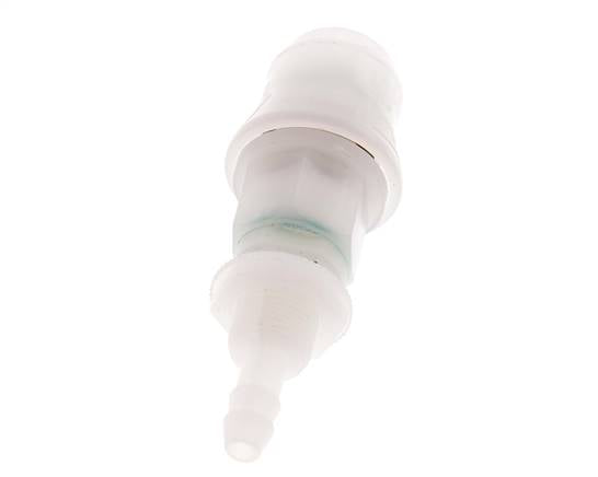 PVDF DN 5 Kupplungsmuffe 6 mm Schlauchsäule Bulkhead