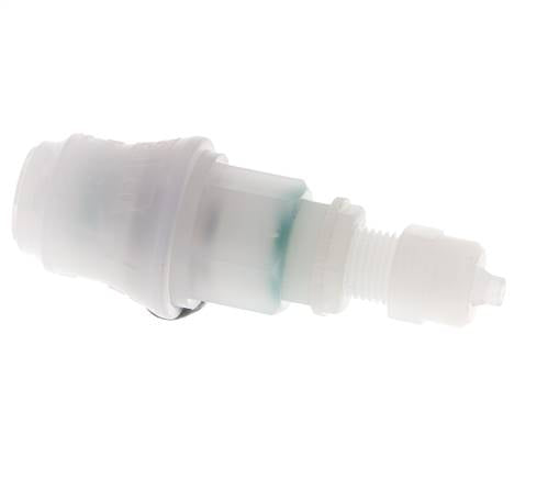 PVDF DN 5 Kupplungsmuffe 4x6 mm Überwurfmutter Bulkhead