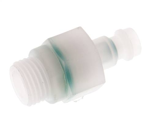PVDF DN 5 Kupplungsstecker G 1/4 Zoll Außengewinde Doppelt absperrend