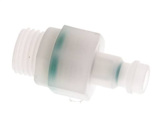PVDF DN 5 Kupplungsstecker G 1/4 Zoll Außengewinde Doppelt absperrend
