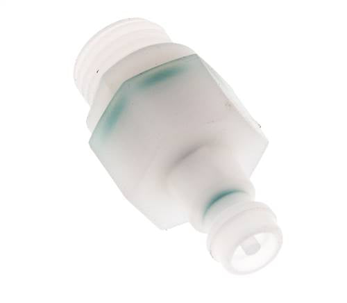 PVDF DN 5 Kupplungsstecker G 1/4 Zoll Außengewinde Doppelt absperrend